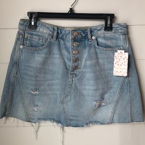 Free People A Line Denim in Light